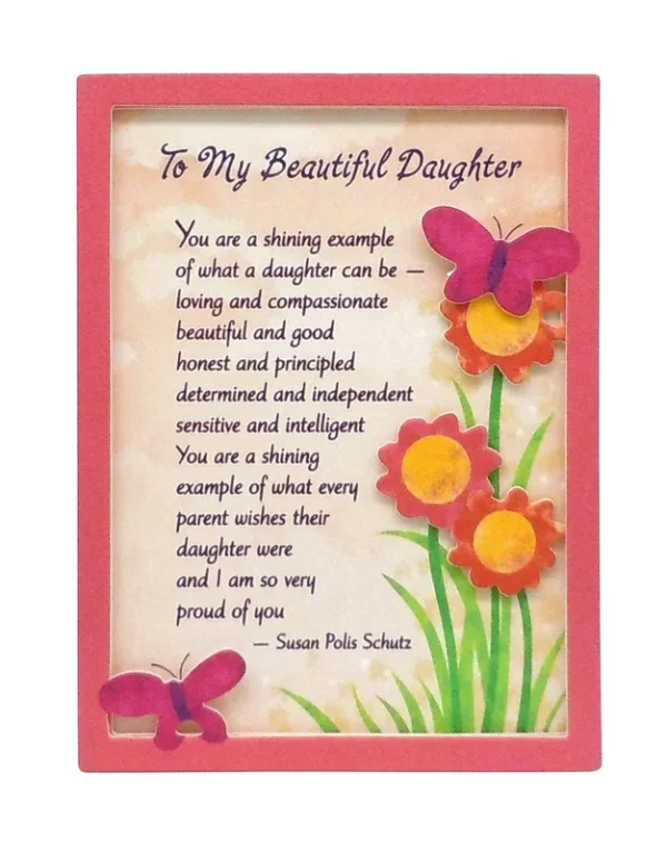 Miniature Easel Print with Magnet: to My Beautiful Daughter, 3.6" x 4.9"