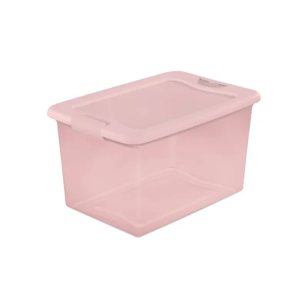 Sterilite Plastic Latching Box - Blush Pink Tint - 64 qt