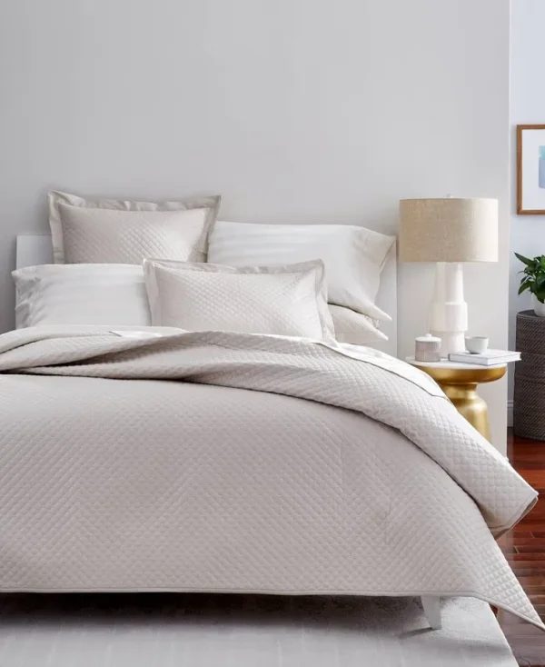 Charter Club Damask Quilted Cotton 3-Pc. Coverlet Set, Full/Queen, Created for Macy's - Parchment