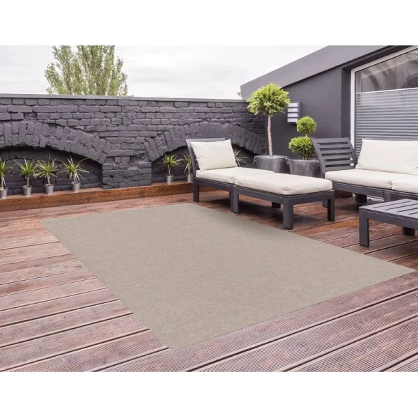 Foss 6x8 Taupe Rib Indoor/Outdoor Area Rug, Size: 6' x 8'