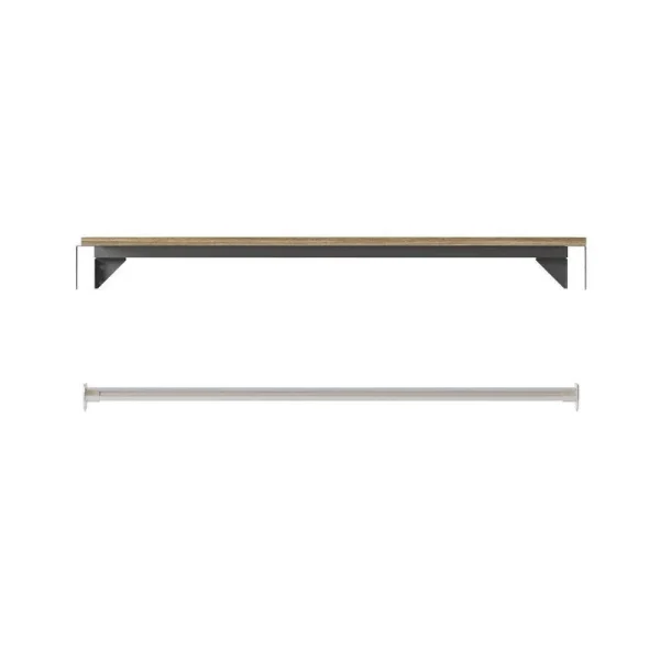 Scott Living Bryant Closet- 36 in. W shelf/pole Combo Wood Closet System, Natural Walnut