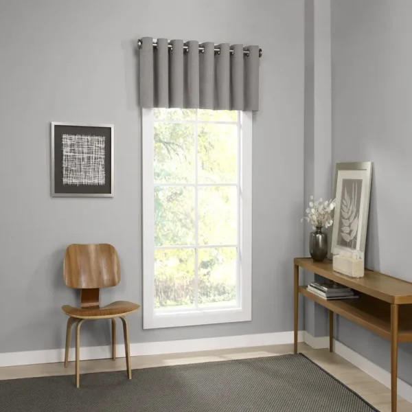 Eclipse Palisade Blackout Grommet Valance, 52" x 18" - Grey