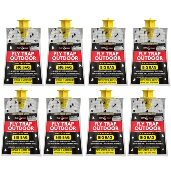 8 Pack Big Bag Fly Bag Trap - Fly Bags Outdoor Disposable Fly Trap Bag - Fly Trap Disposable Horse Fly Traps Outdoor - Fly Trap Bags Outdoor