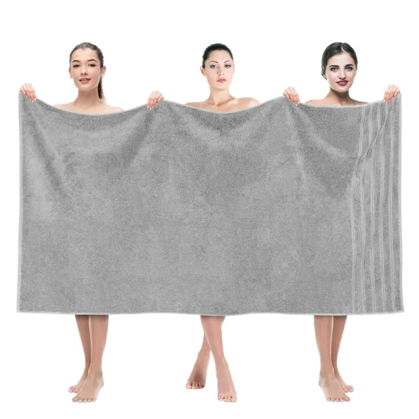 American Soft Linen 35 x 70 in. 100% Turkish Cotton Bath Towel Sheets, Rockridge Grey