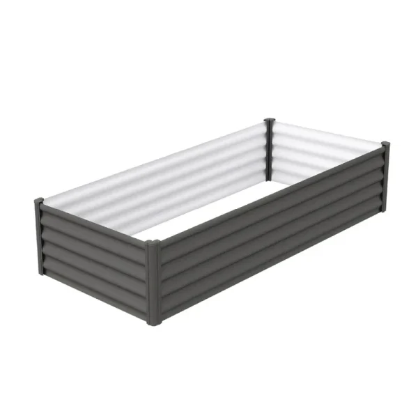 The Organic Garden Co. 6' x 3' Galvanized Raised Garden Bed-Woodland Gray