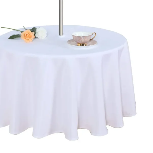 Fitable Table Cover Outdoor and Indoor Tablecloth - Washable Waterproof Wrinkle Free Table Cloth with Zipper and Umbrella Hole for Spring/Summer