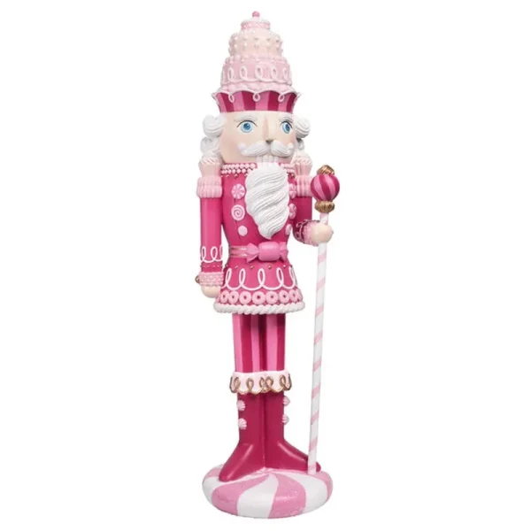 December Diamonds Pink Candy Nutcracker with Staff