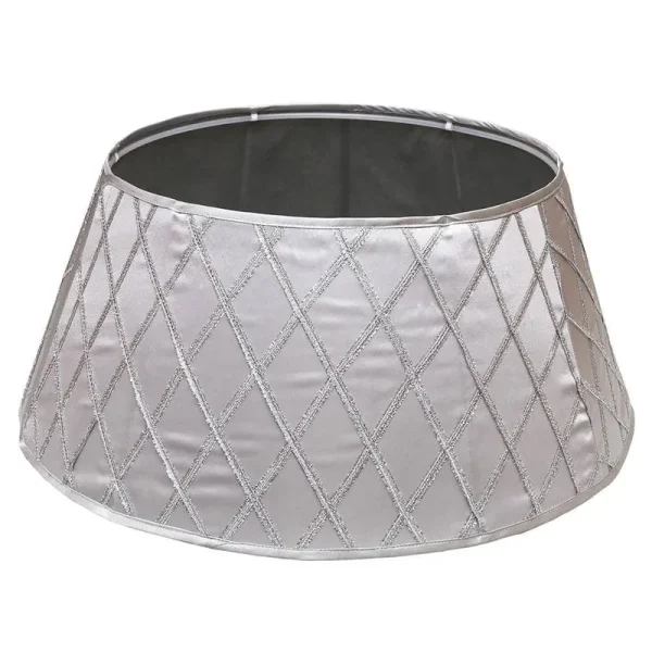 New Traditions 26-in Silver Tree Collar Tree Skirt Polyester | 2265082-1DD