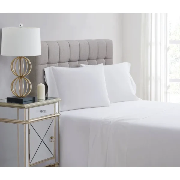 Charisma Percale Cotton 400 Thread Count, Standard Pillowcase, White