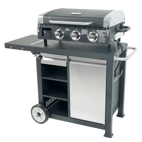 Blue Rhino 3-Burner Liquid Propane Flat Top Grill Stainless Steel in Black | GGC2228L