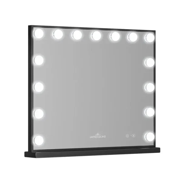 Hollywood Aurora Vanity Mirror with 15 Frosted LED Lights Dressing Mirror Dimmer Switch Bluetooth Impressions Vanity �{ Company Finish: White
