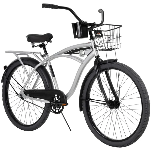 26 In. Nel Lusso Men¡¯s Beach Cruiser Bike. Silver