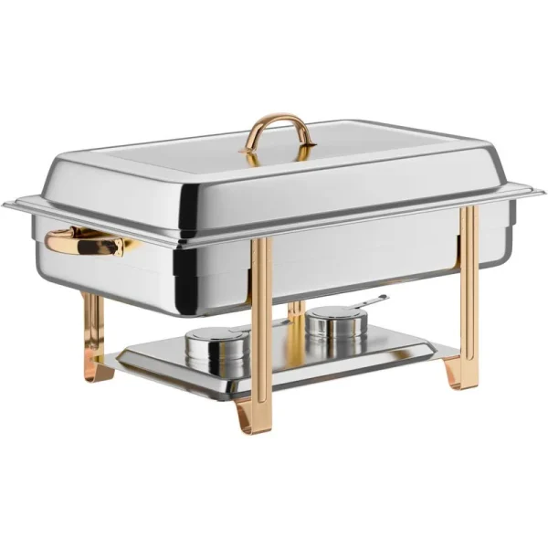 Update International DC-6N 8 Qt. Gold Accented Oblong Chafer