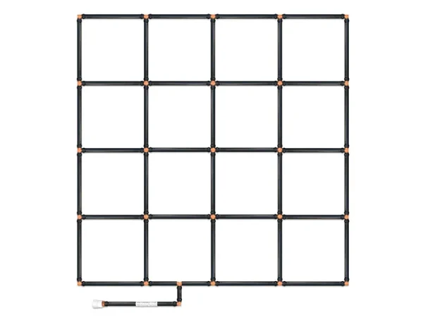 4x4 Garden Grid Watering System | Preassembled Drip, Soaker, Sprinkler, Sprayer Irrigation Kit & Planting Guide | Raised Bed, Planter, Square Foot Ga