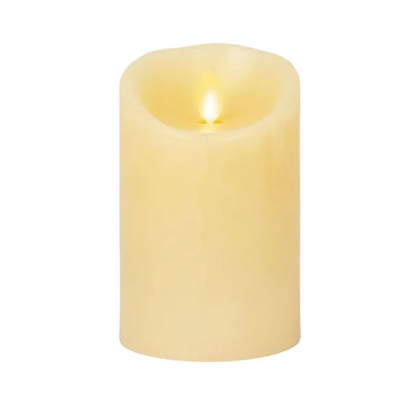 Luminara - Ivory Flameless Candle Pillar - Scallop Top Unscented