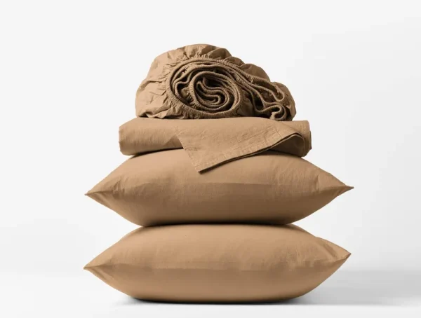 Coyuchi Organic Crinkled Percale Sheet Set Ginger King