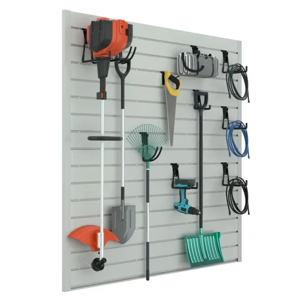 RELIANCER PVC Slat Wall Panels. 4ft by 4ft Garage Wall Organizer Storage System