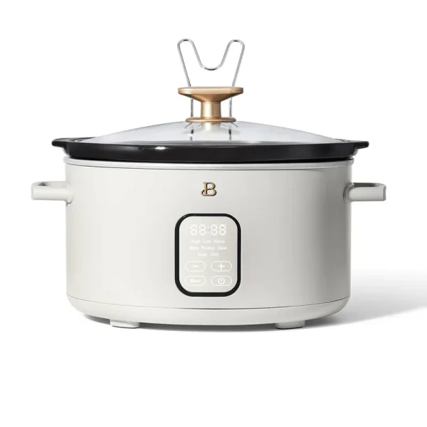 Beautiful 6qt Programmable Slow Cooker, White Icing by Drew Barrymore