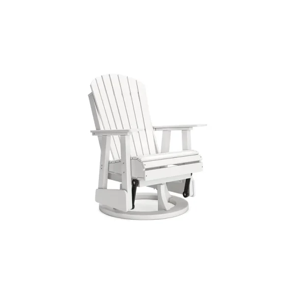 Signature Design by Ashley Hyland Wave Outdoor Swivel Glider Chair, White