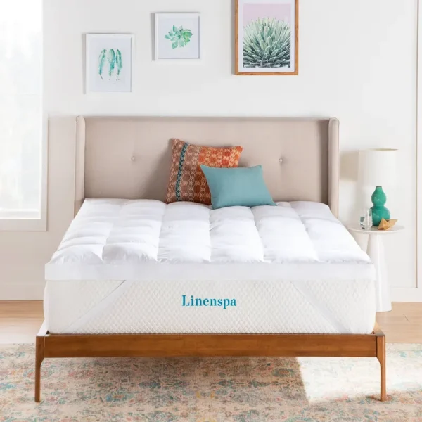 3 inch Down Alternative Fiber Bed Mattress Topper by Linenspa Essentials - White (Twin)