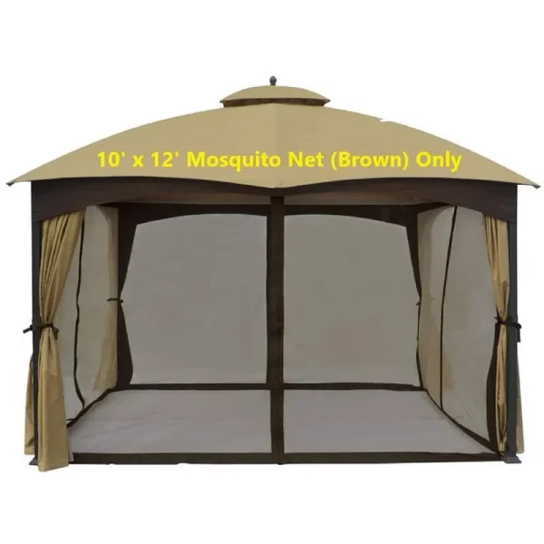Apex Garden Replacement Mosquito Netting for 10' x 12' Gazebo, Brown