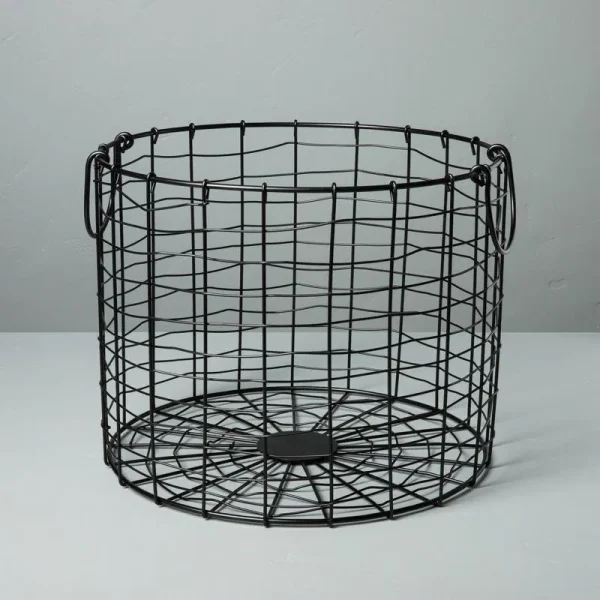 Large Round Wire Storage Basket with Handles Black - Hearth & Hand with Magnolia