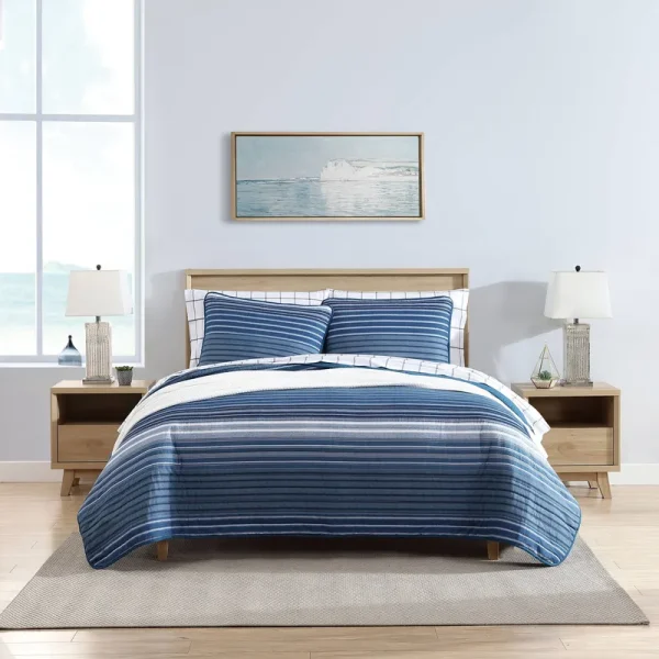 Nautica Coveside 3-Piece Quilt Set King - Blue