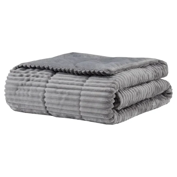 Premier Comfort Grey Parker Corduroy Plush Down Alternative Throw