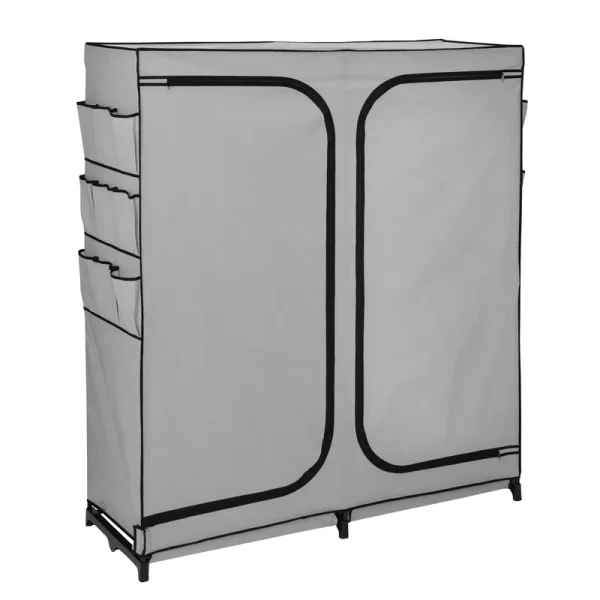 Honey-Can-Do 60-Inch Wide 2-Door Portable Wardrobe Closet with Cover & Side Pockets