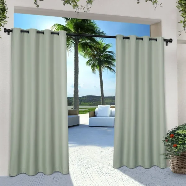 Exclusive Home Curtains Indoor/Outdoor Solid Cabana Grommet Top Curtain Panel