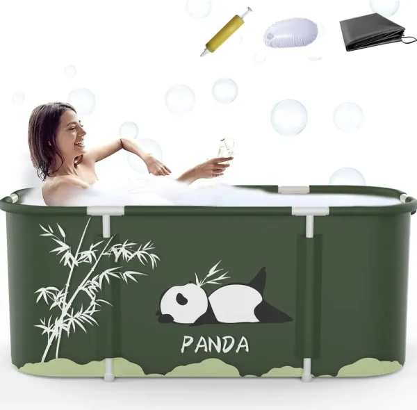 Portable Bathtub Kit, Foldable Soaking Bathing Tub for Adults, Soaking Standing Bath Tub for Shower Stall, Separate Family Bathroom Spa Tub, Ideal