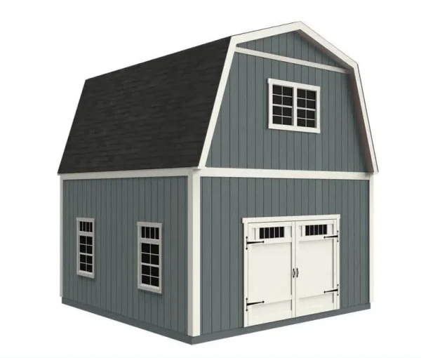 Professionally Installed Ashland 16 ft. W x 16 ft. D Wood Storage Shed with Gray Shingles (256 Sq. ft.)