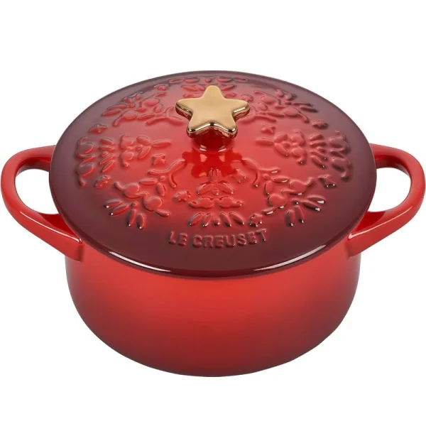 Le Creuset 24 oz. Mini Cocotte with Star Knob ,Cerise