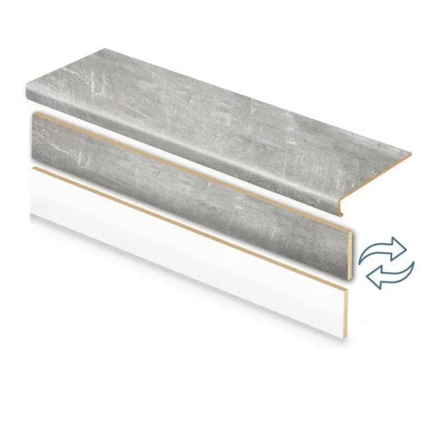Scratch Stone 47 in. L x 12.15 in. W x 2.28 in. T Vinyl Stair Tread and Reversible Riser Kit Adhesive