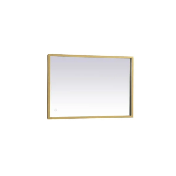 Piche inch LED Mirror with Adjustable Color Temperature 3000K/4200K/6400K Mercury Row Finish: Brass, Size: 20" x 30"