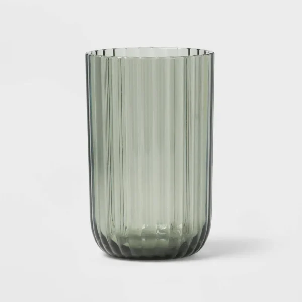 16oz Plastic Ribbed Tall Tumbler Green - Threshold