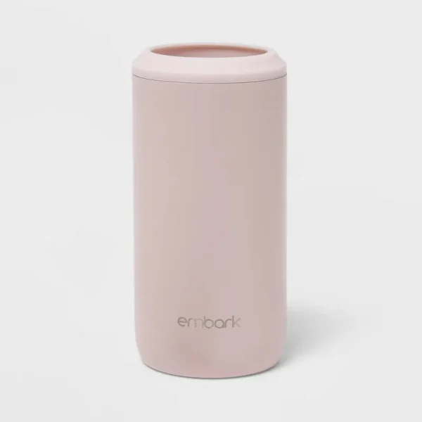 12oz Stainless Steel Slim Can Cooler Blush - Embark