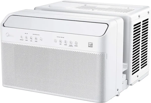 U-Shaped Inverter Window Air Conditioner 12.000BTU with Open Window Flexibility. Robust Installation.Extreme Quiet. 35% Energy Saving. Smart Control. Alexa. Remote. Bracket Included (Renewed)