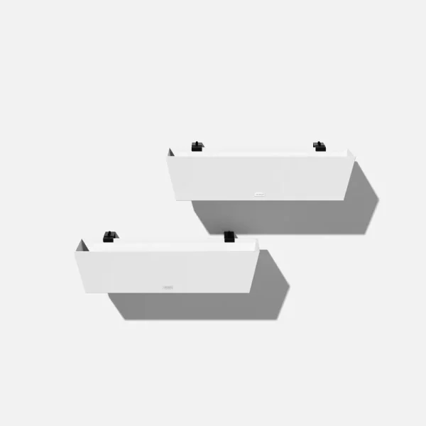 Veradek Pure Series Railing 36 inch Plastic Planter 2-Pack White