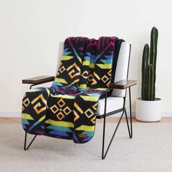 Pendleton Sherpa Fleece Throw, Size: 50 in, Black