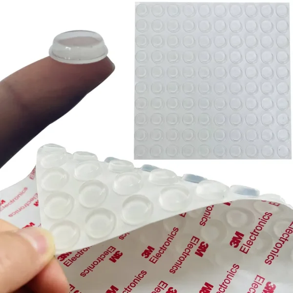 monochef 100pcs Cabinet Door Bumpers Clear Rubber Stoppers Bumpers Self Adhesive Cupboard Door Drawer Furniture Bumpers Glass Tops Cutting Boards