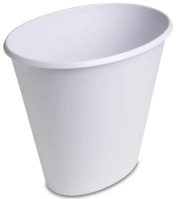 Sterilite Oval Wastebasket, 10 Quart, White - 12 count