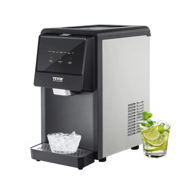 VEVOR Nugget Ice Maker, 62lbs in 24hrs Nugget Ice Dispenser, 6 lbs Ice Capacity Auto Self-Cleaning Ice Maker with Water Filter, Automatic Water