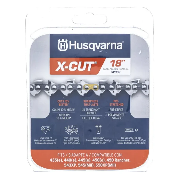 Husqvarna 581643603 X-Cut SP33G 18" Chainsaw Chain Grey