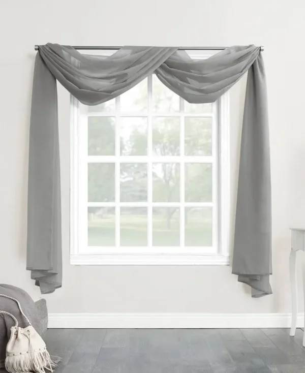 No. 918 Emily Sheer Voile Curtain Scarf, Charcoal