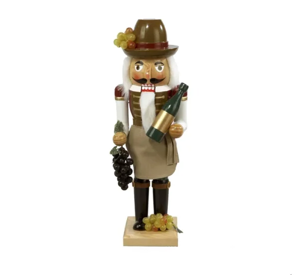 Kurt Adler 15" Wooden Wine Grower Nutcracker
