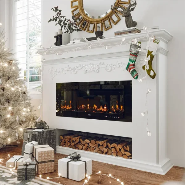 Clihome Ultra-Thin Recessed Wall-Mounted Electric Fireplace - 42 .in