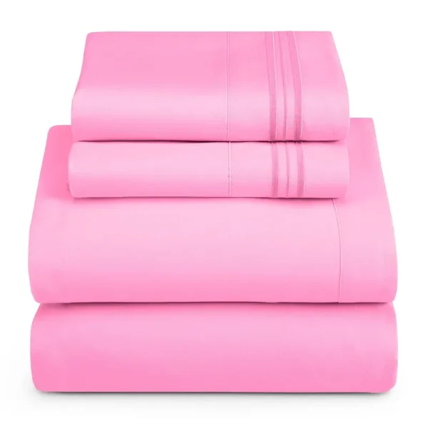 Hearth & Harbor Full Size Sheets - 4 Piece Bed Sheet Set, Hotel Luxury Double Brushed Bed Sheets - Extra Soft Bedding Sheets & Pillowcases, Full,