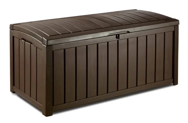 Keter Glenwood Outdoor 101 Gallon Plastic Deck Box, Brown