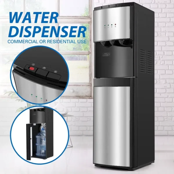 5 Gallon Bottom Loading Water Cooler Dispenser Hot/Cold/Room 3 - Temperature Compressor Cooling with Child Safety Lock